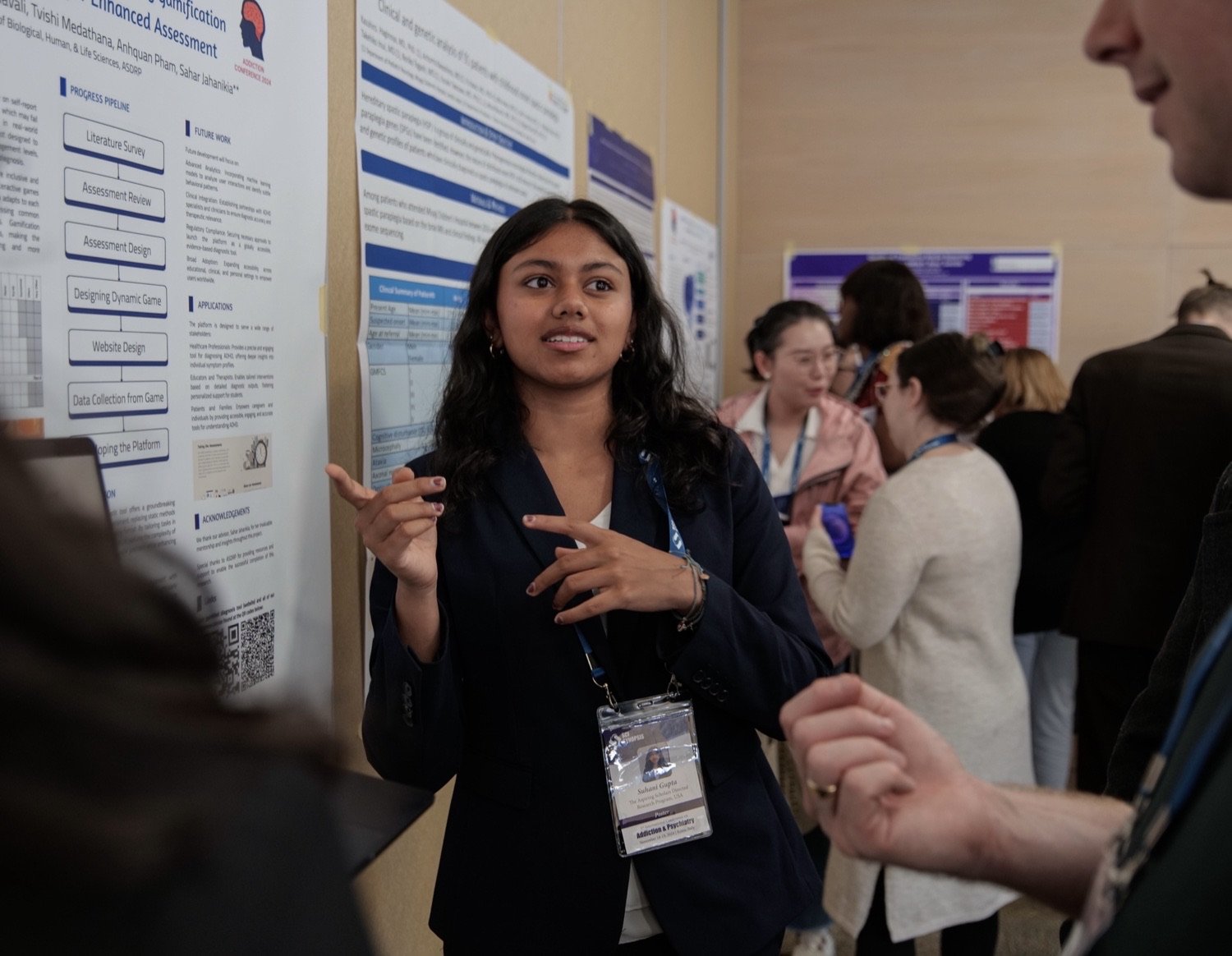 Suhani Gupta presenting the A(rDx)HD research at a conference in Rome