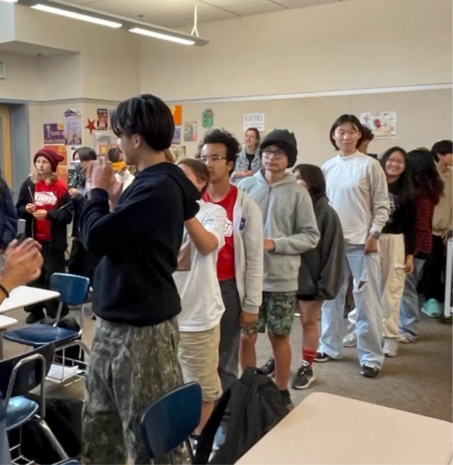 Students taking part in an NHA chapter activity