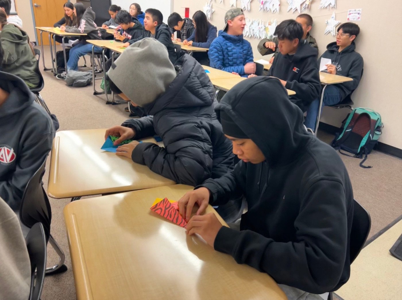 Students making art at an NHA workshop